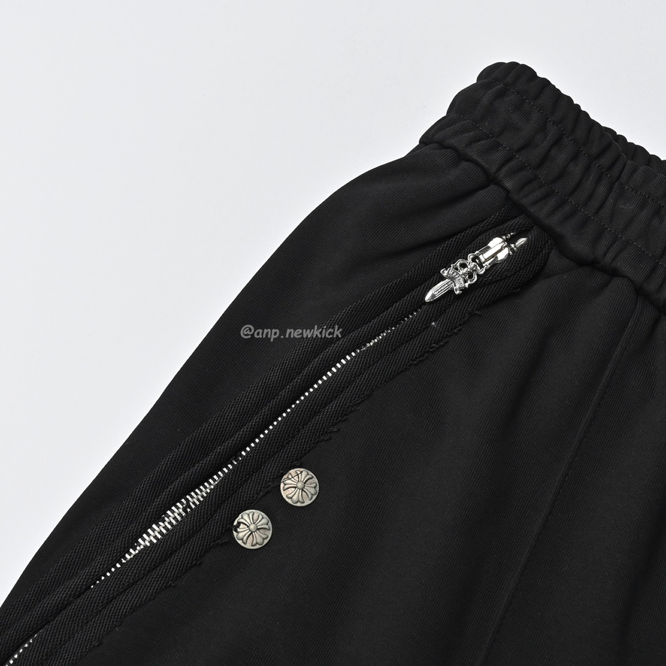 Chrome Hearts 23ss Black White Side Zipper Shorts (10) - newkick.cc